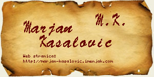 Marjan Kasalović vizit kartica
